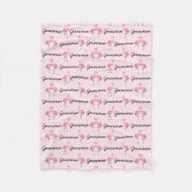 Roze Flamingo Personalized Girls Blanket