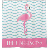 Roze Flamingo Personalized Shower Curtain Douchegordijn (Voorkant)