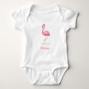 Roze Flamingo Persoonlijke Baby Bodysuit