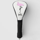 Roze Flamingo Persoonlijke Initialen Golfheadcover (Voorkant)