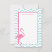 Roze Flamingo Persoonlijke Nota Kaart (Voorkant)