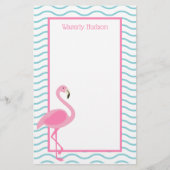 Roze Flamingo Persoonlijke Stationery (Voorkant)
