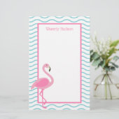Roze Flamingo Persoonlijke Stationery (Staand voorkant)