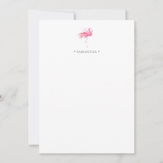 Roze Flamingo Persoonlijke Stationery Notitiekaartje (Voorkant)