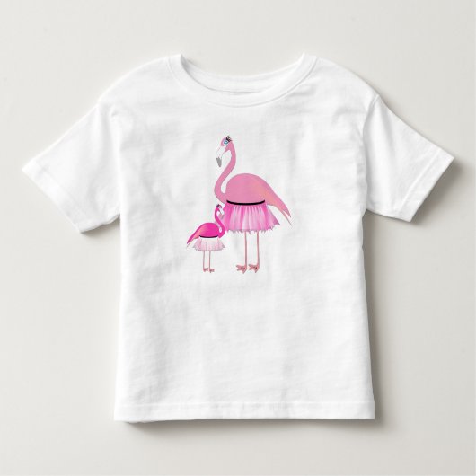 Roze Flamingo Peuter Ruffle Jurk (Voorkant)