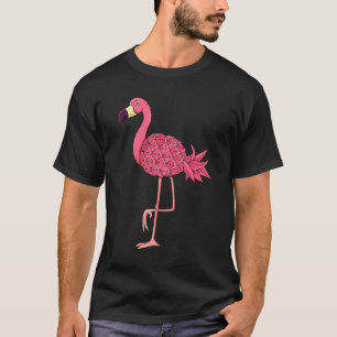 Roze Flamingo Pineapple Hawaii Vacation Summer T-shirt