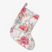 Roze flamingo, pioen waterverf. kleine kerstsok (Voorkant (Hangend))