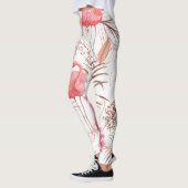 Roze flamingo, pioen waterverf. leggings (Links)