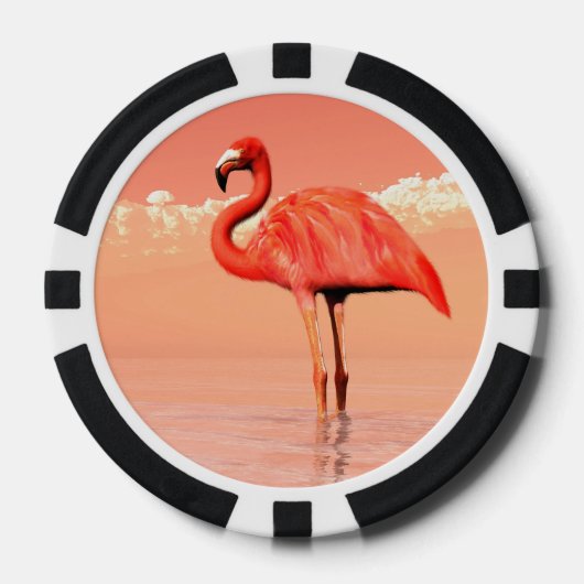 Roze flamingo poker chips (Voorkant)