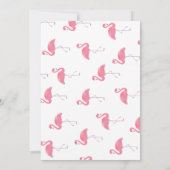 Roze flamingo polk-a-punt 1st verjaardagsuitnodigi kaart (Achterkant)