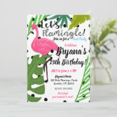 Roze Flamingo Polka Dots Zomer Flamingle Party Kaart (Staand voorkant)