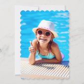 Roze Flamingo Pool Birthday Party Kaart (Achterkant)