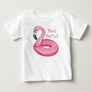 Roze Flamingo Pool Party Baby T-Shirt