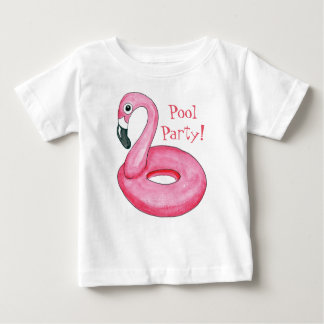 Roze Flamingo Pool Party Baby T-Shirt