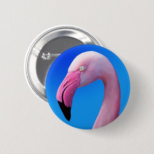 Roze Flamingo Portrait CloseUp Buttonnen Ronde Button 5,7 Cm (Voorkant /achterkant)