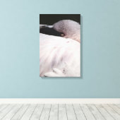 Roze Flamingo Portret Tekeneffect Kunst Canvas Afdruk (Insitu (Houten vloer))