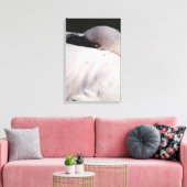 Roze Flamingo Portret Tekeneffect Kunst Canvas Afdruk (Insitu (Woonkamer))