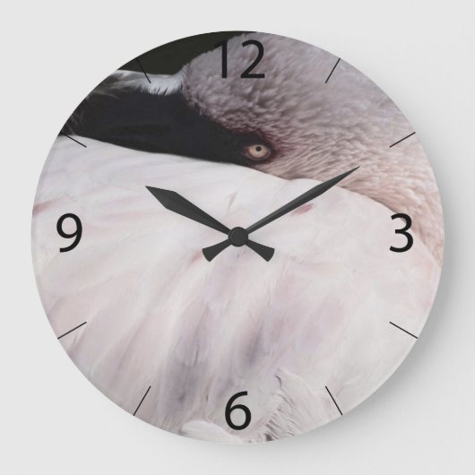 Roze Flamingo Portret Tekeneffect Kunst Grote Klok (Voorkant)