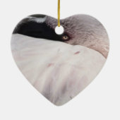 Roze Flamingo Portret Tekeneffect Kunst Keramisch Ornament (Achterkant)