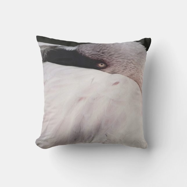 Roze Flamingo Portret Tekeneffect Kunst Kussen (Voorkant)