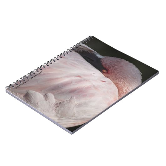 Roze Flamingo Portret Tekeneffect Kunst Notitieboek (Linkerzijde)