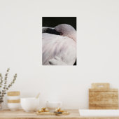 Roze Flamingo Portret Tekeneffect Kunst Poster (Keuken)