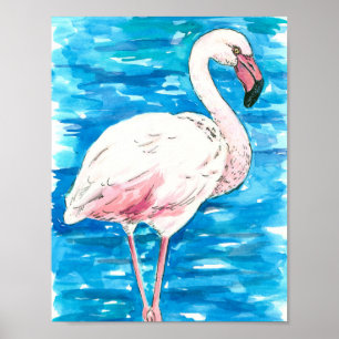 Roze flamingo poster