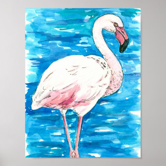 Roze flamingo poster (Voorkant)