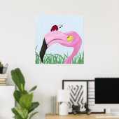 roze flamingo poster (Thuiskantoor)