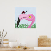 roze flamingo poster (Keuken)