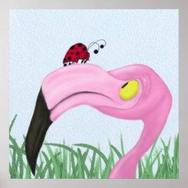  roze flamingo poster
