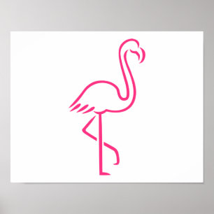 Roze flamingo poster