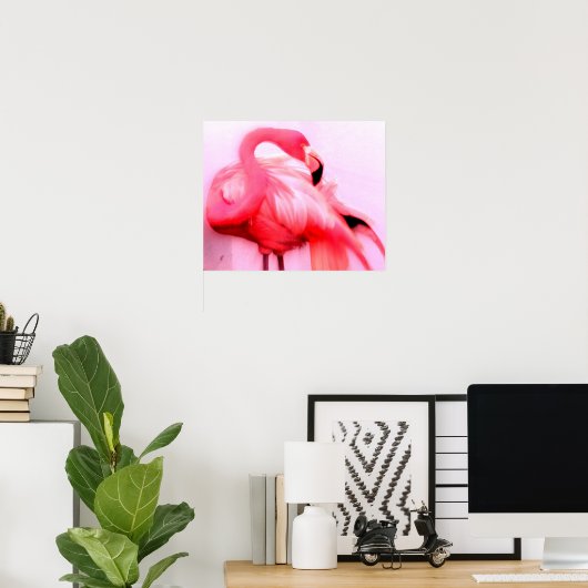 Roze Flamingo Poster (Thuiskantoor)
