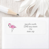 Roze Flamingo Preppy Gepersonaliseerd Adres Etiket (Insitu)