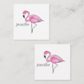 Roze Flamingo Preppy Gepersonaliseerd Notitiekaartje (Voorkant / Achterkant)