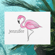 Roze Flamingo Preppy Gepersonaliseerd