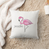 Roze Flamingo Preppy Gepersonaliseerd Sierkussen (Deken)