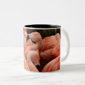 Roze flamingo printkoffie-mok tweekleurige koffiemok (Voorkant rechts)