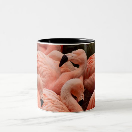 Roze flamingo printkoffie-mok tweekleurige koffiemok (Center)
