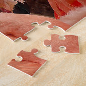  roze flamingo printpuzzel legpuzzel (Zijkant)