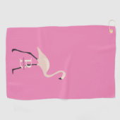 Roze Flamingo Pro Monogrammed Moederdag Golfhanddoek (Horizontaal)