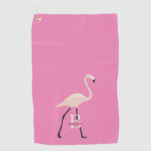 Roze Flamingo Pro Monogrammed Moederdag Golfhanddoek (Voorkant)
