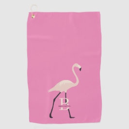 Roze Flamingo Pro Monogrammed Moederdag Golfhanddoek