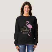Roze Flamingo Pun Cadeau Im Flocking in ruste Trui (Voorkant volledig)
