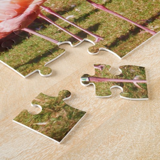 Roze Flamingo Puzzle Legpuzzel (Zijkant)
