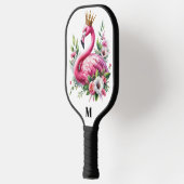 Roze Flamingo Queen Modern Monogram Pickleball Paddle (Links)