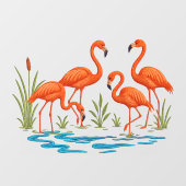 Roze flamingo raamsticker (Vel)