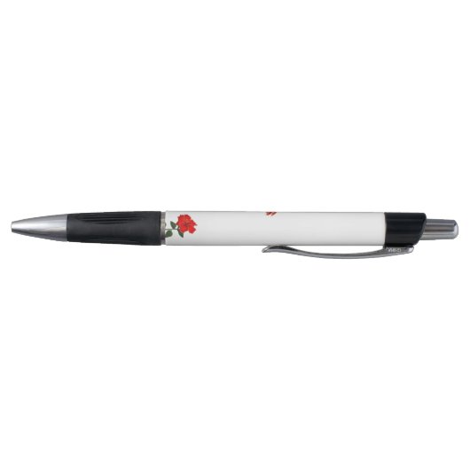Roze flamingo, Red Hibiscus Flower & Monogram Pen (Bodem)