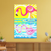 Roze Flamingo Reflectie Canvas Afdruk (Insitu (Woonkamer))