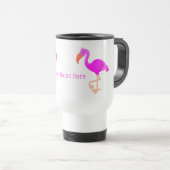 Roze Flamingo Reismok Aangepaste naam Reisbeker (Voorkant rechts)